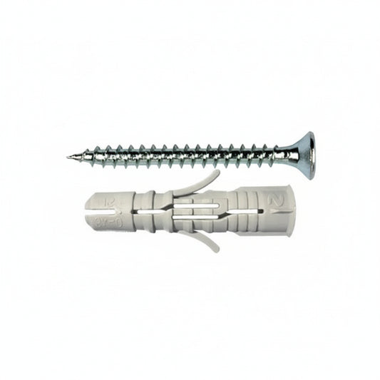 Tassello Nylon con Bordino con Vite - 100 pz (10 blister da 10)